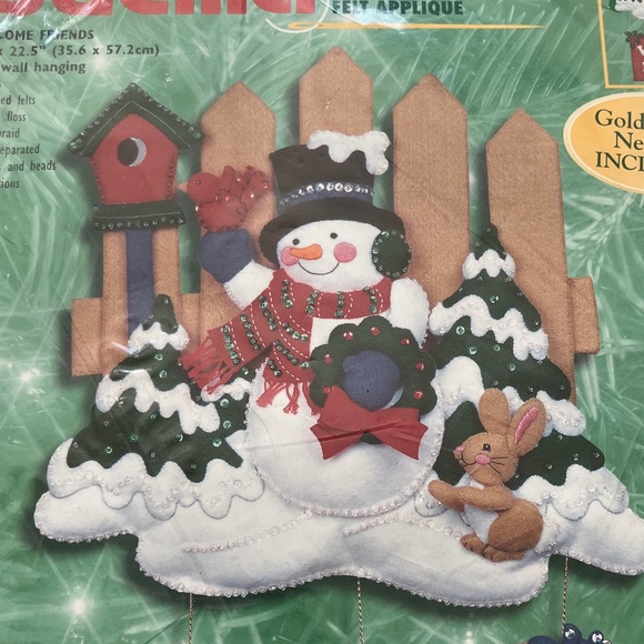 Bucilla Festive Snowman Welcome Friends Kit - Red, Green, and White - Picture 3 of 6